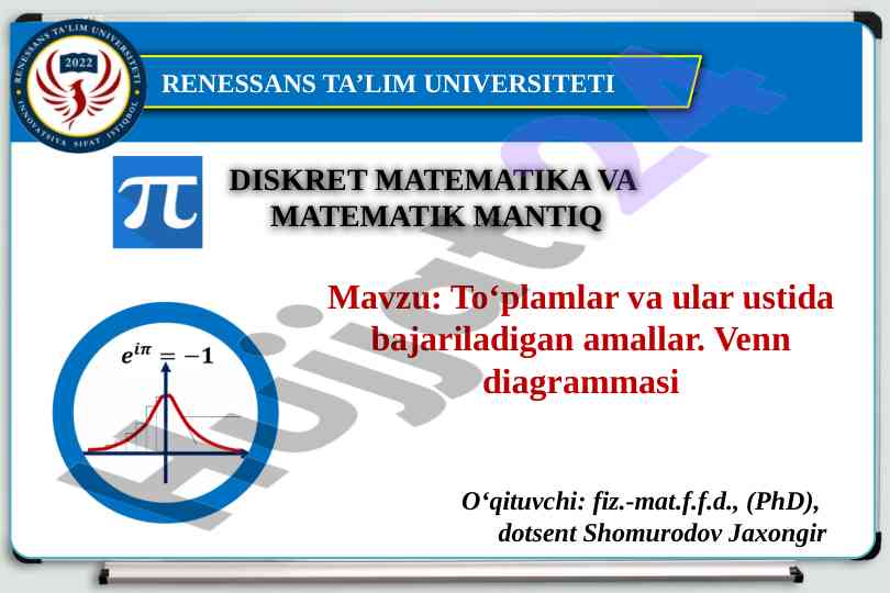 Diskret matematika va matematik mantiq darsi