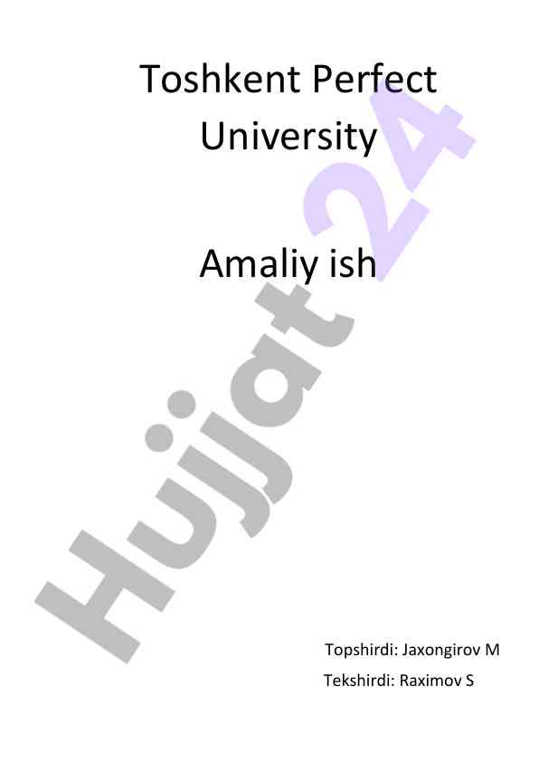 Amaliy ishlar bo'yicha power point va excel taqdimoti