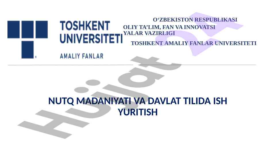 Nutq madaniyati masalalari haqida ma'ruzalar