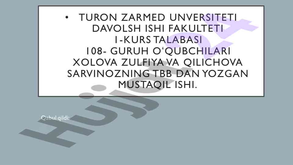 Hazm tizimi kasalliklari bilan bemorlar parvarishi