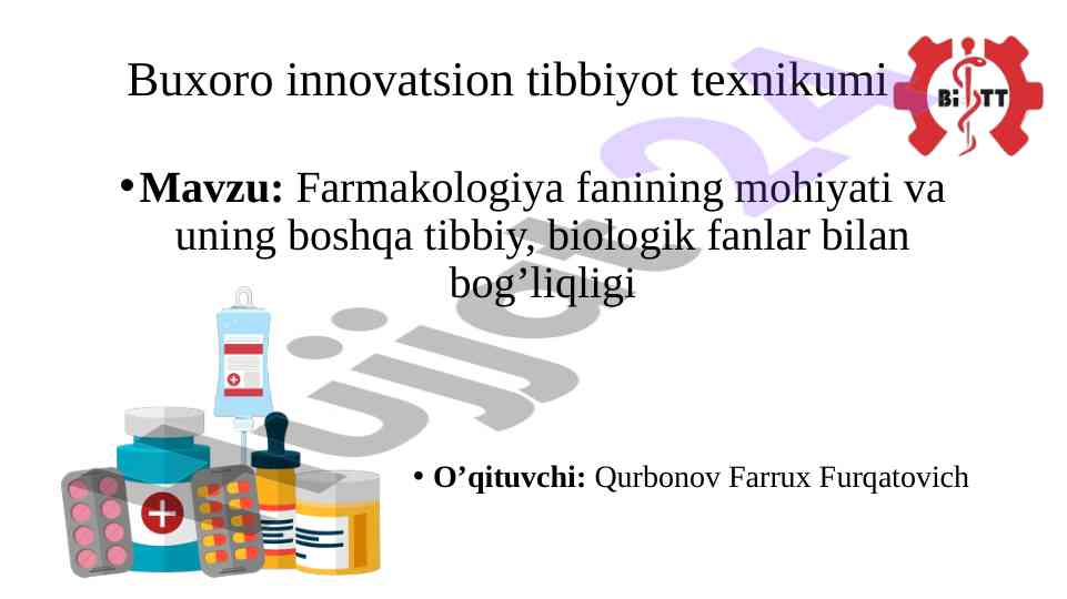 Farmakologiya fanining mohiyati va bog‘liqligi
