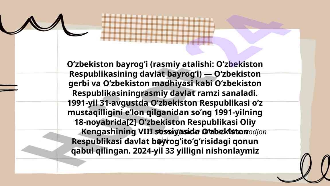 Oʻzbekiston bayrogʻi tarixi va qonunlar