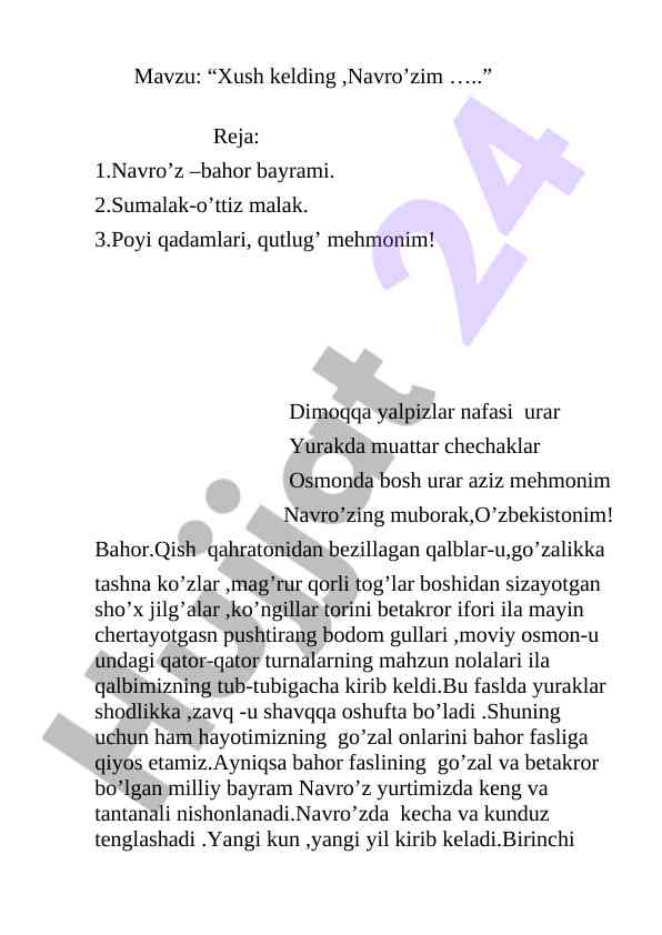 Navro’z bayrami: bahor va madaniyat