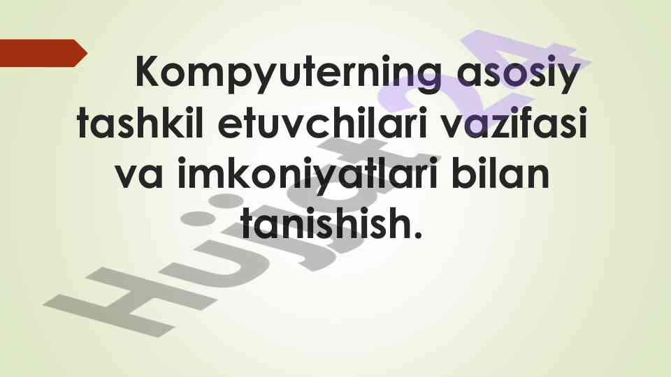 Kompyuterning asosiy tashkil etuvchilari va vazifalari