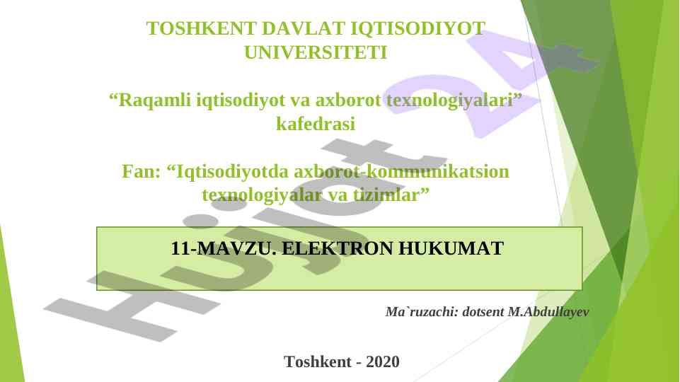 Elektron hukumat tushunchasi va vazifalari