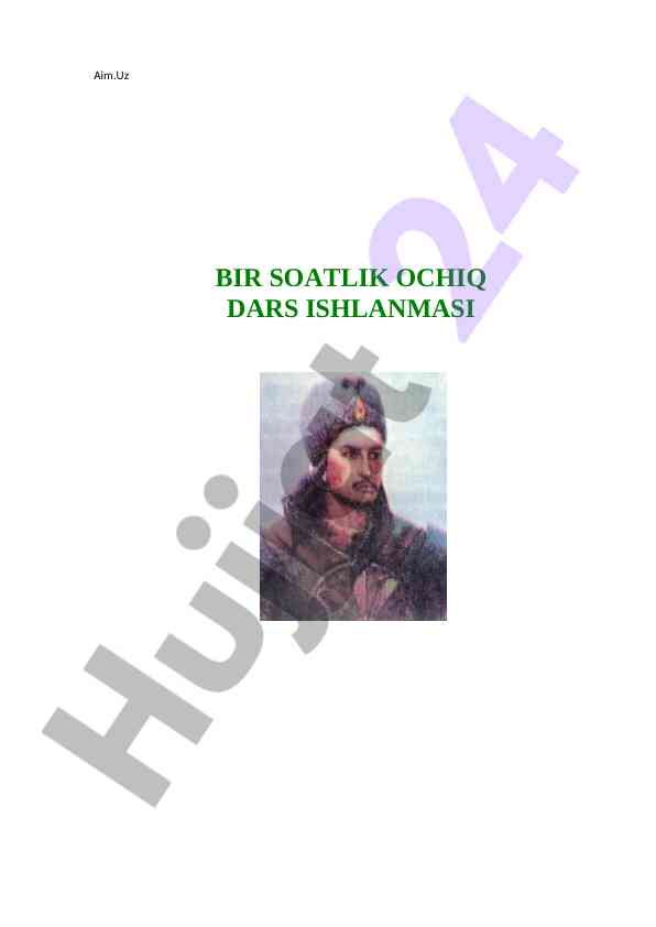 Bir soatlik ochiq dars ishlanmasi texnologik xaritasi