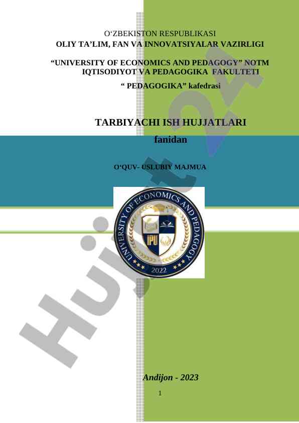 O‘quv-uslubiy majmua on pedagogika fani