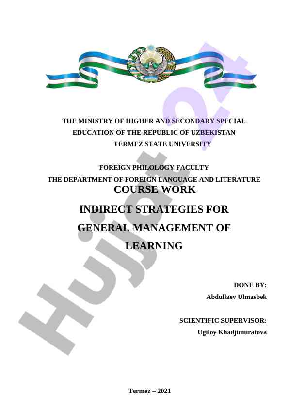 Indirect strategies for general management of learning