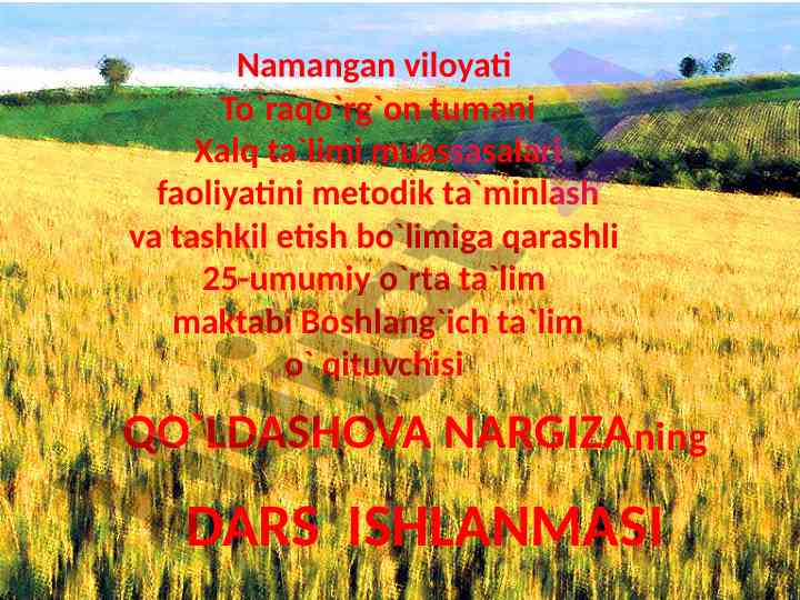 Non qayerdan keladi? dars ishlanmasi tafsilotlari