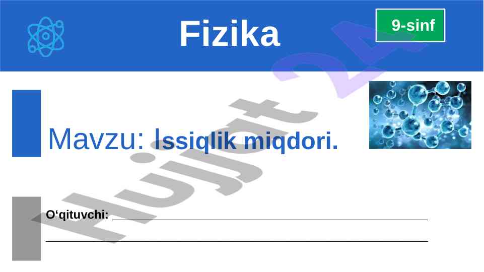 Issiqlik miqdori va energiya hisoblash