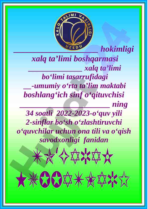 Ona tili va o‘qish savodxonligi to‘garak ma’lumotlari