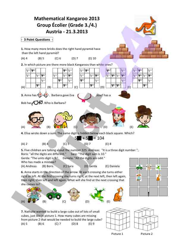 Math problem solving questions with puzzles