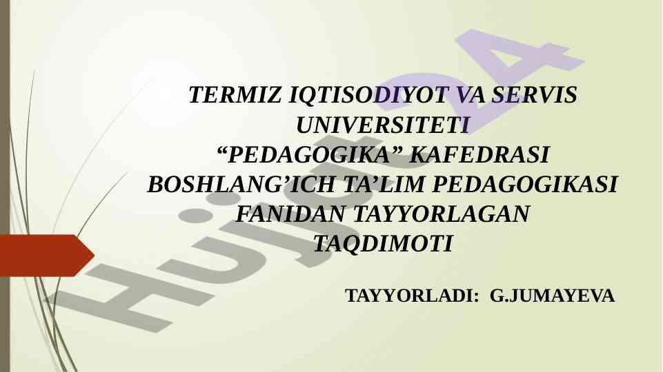Umumiy o‘rta ta’lim va ta’lim muhiti yaratish