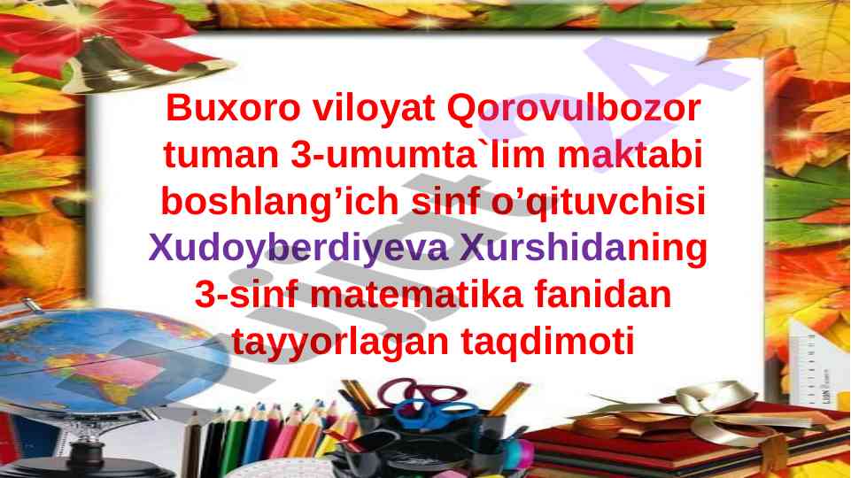 Matematika mavzulari taqdimoti: a b ifodasi
