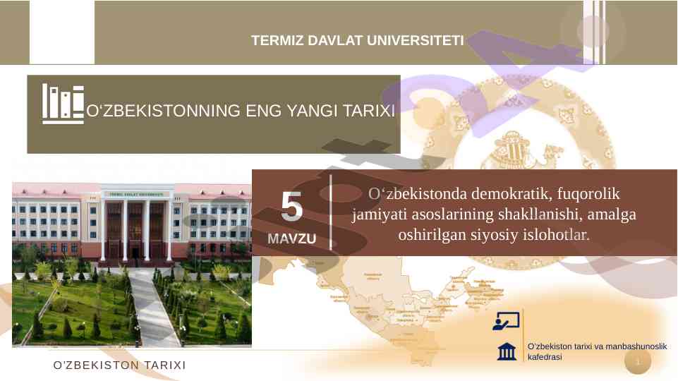 O‘zbekiston demokratik jamiyatining tarixi