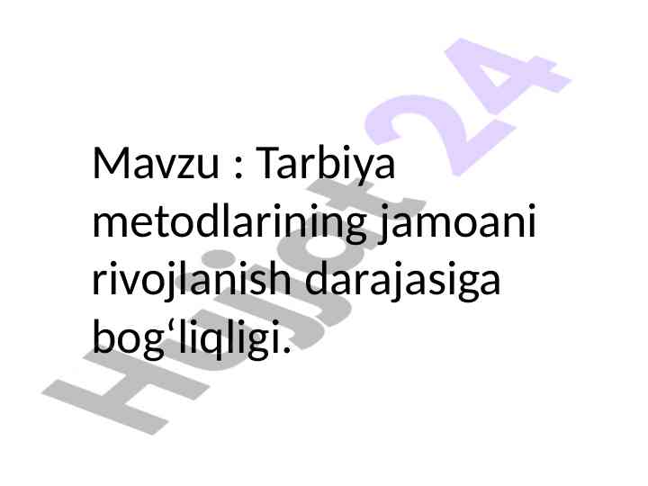 Tarbiya metodlarining jamoani rivojlanishiga ta'siri