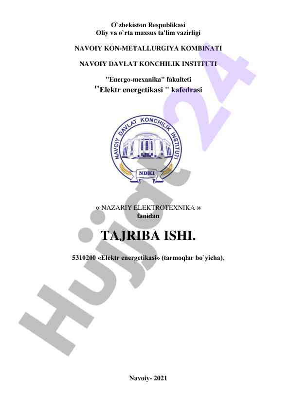 Sinusoidal elektr zanjirlarida tajriba ishlari