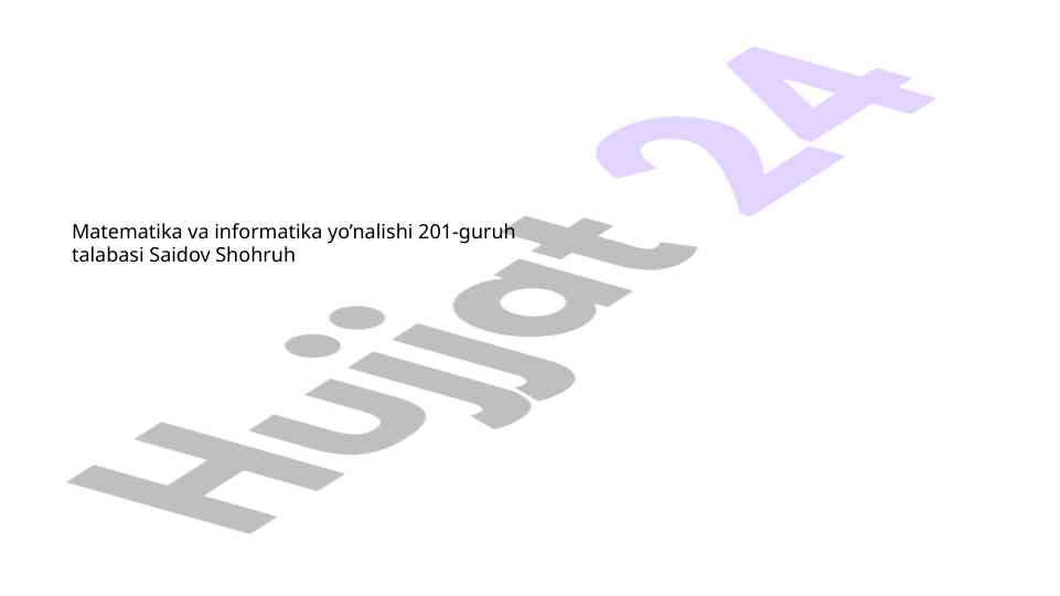 Matematika va informatika talabalik hayoti
