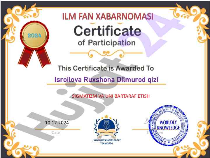 Sigmatizm va uni bartaraf etish mavzusi