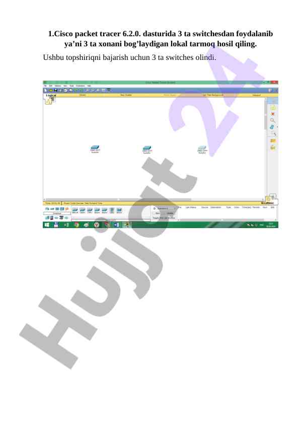 Cisco packet tracer dasturida lokal tarmoq yaratish