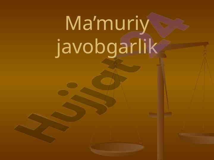 Ma'muriy javobgarlik to'g'risidagi qonun hujjatlari
