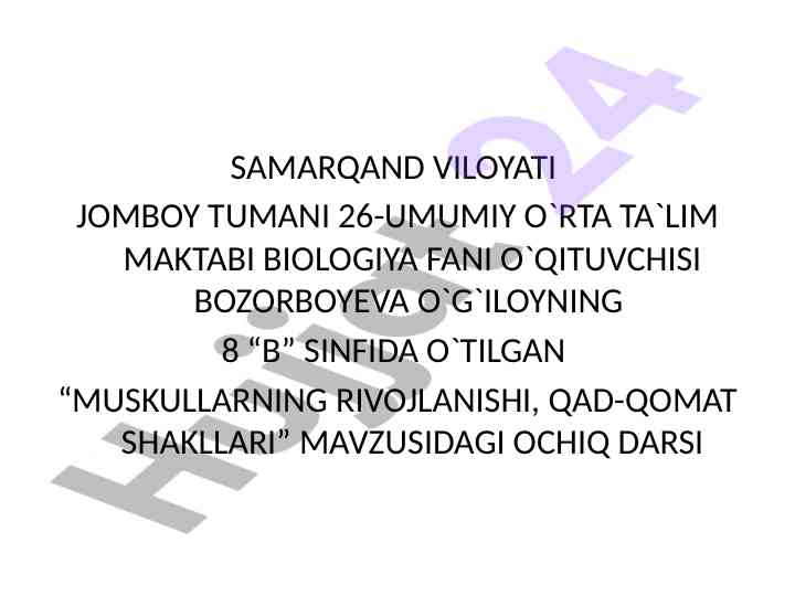 Muskullarning rivojlanishi va qad-qomat shakllari