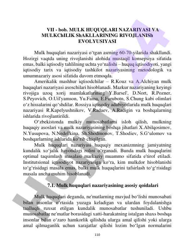 Mulk huquqlari nazariyasi va rivojlanishi