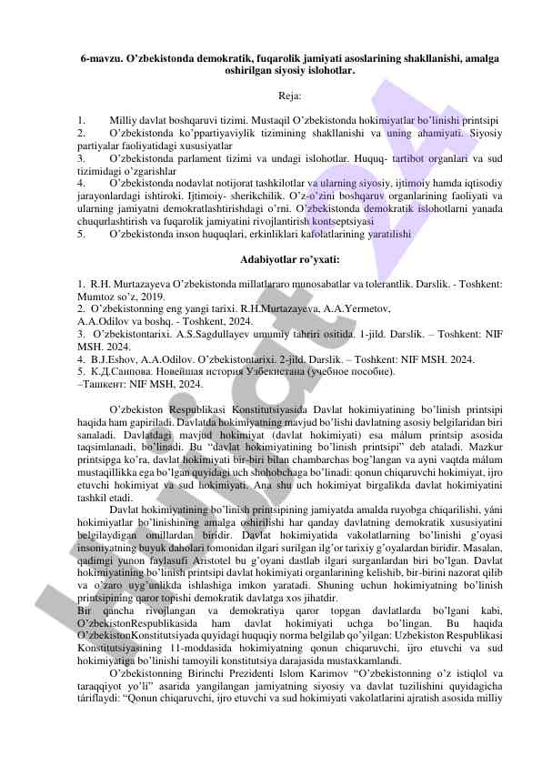 O’zbekistonda demokratik fuqarolik jamiyati asoslari