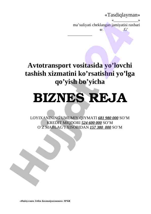 Avtotransport vositasida yo‘lovchi tashish xizmati