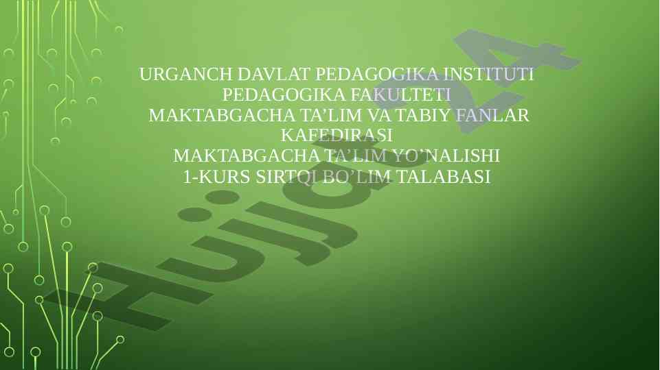 Dehqonchilik va bog'dorchilik sohalari haqida suhbat