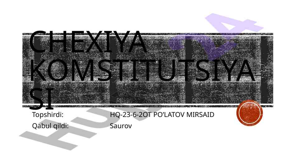 Chexiya Respublikasining Konstitutsiyasi