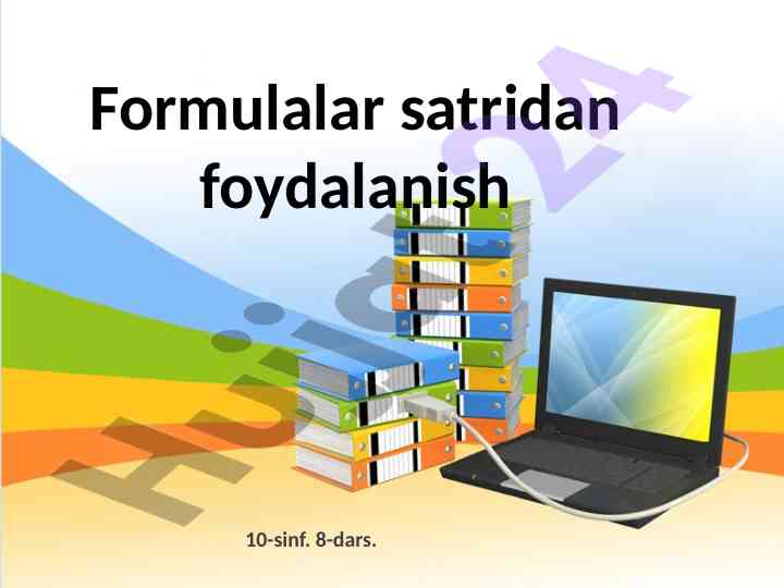 Formulalar satridan foydalanish va hisob ishlari