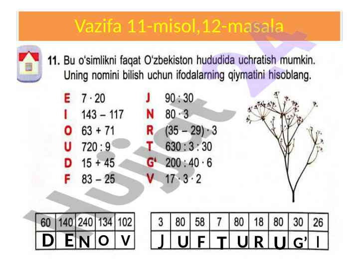 Matematik yechish va hisoblash misollari