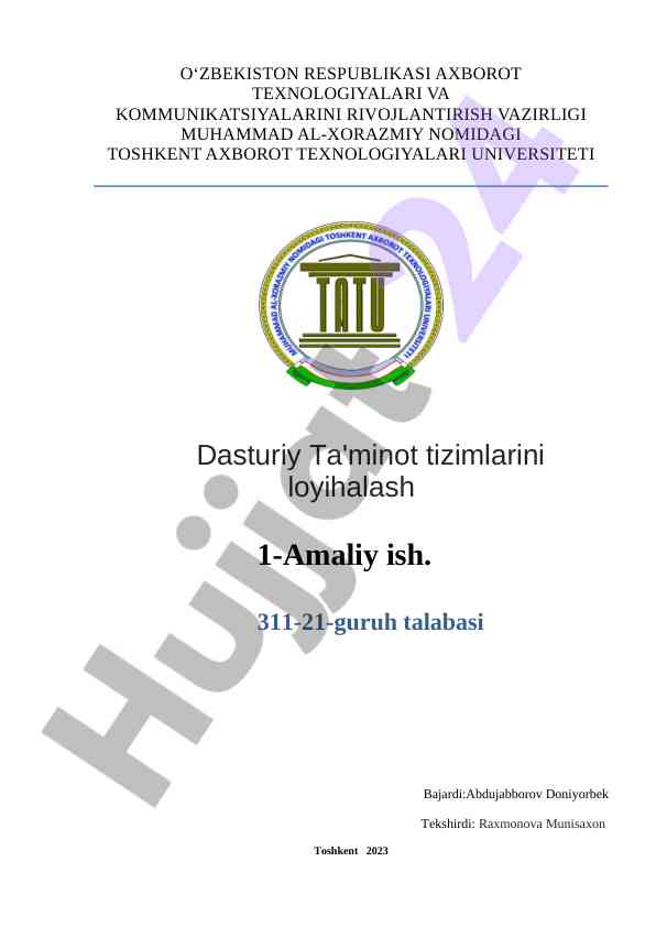 O‘quv platformasini yaratish loyihasi taqdimoti