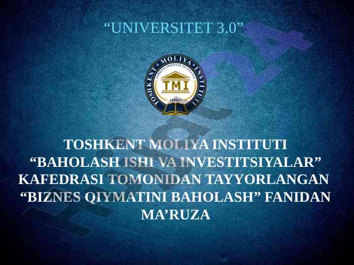 Biznes qiymatini baholash daromad yondashuvi asosida