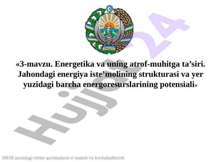 Energetika va atrof-muhitga ta’siri