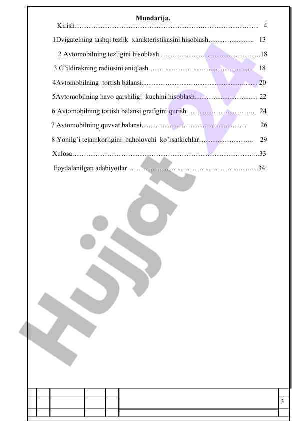 Avtomobil tizimlari va ishlash xususiyatlari