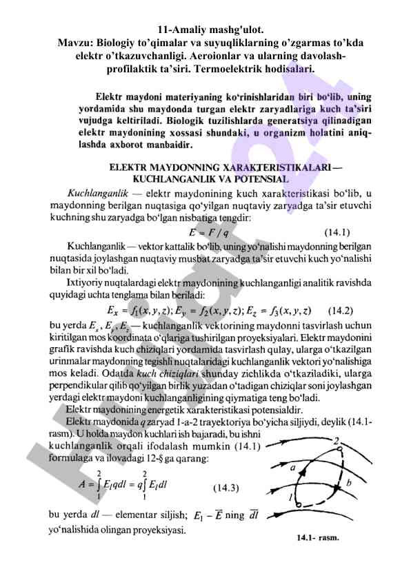 Elektr maydoni va uning xossalari