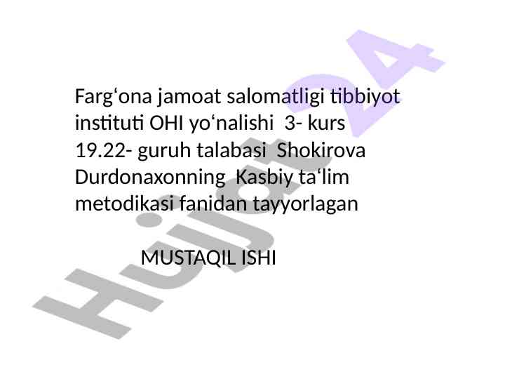 Zamonaviy metodlar va amaliyotda qo‘llash