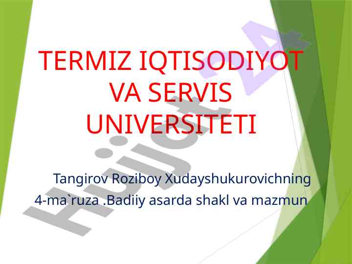 Badiiy asarda shakl va mazmun tahlili