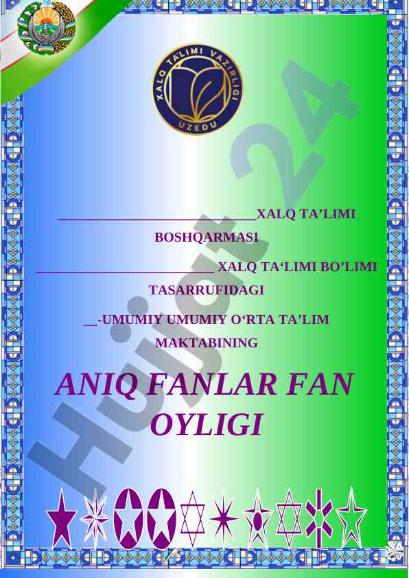 Maktabda aniqlangan fanlar oyligini o‘tkazish