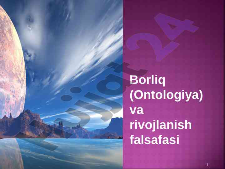 Ontologiya va rivojlanish falsafasi