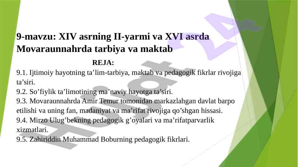 Xiv asr ii yarimida movaraunnahrda tarbiya tahlili