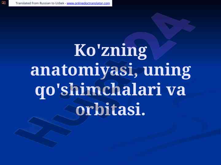 Ko'zning anatomiyasi va funksiyalari