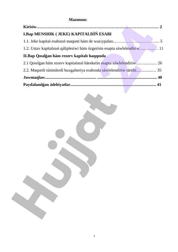 Menshik capital esabi haqinda ma'lumotlar