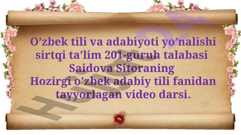 Hissiy bo'yoqdorlik va o'zbek tili leksikasi