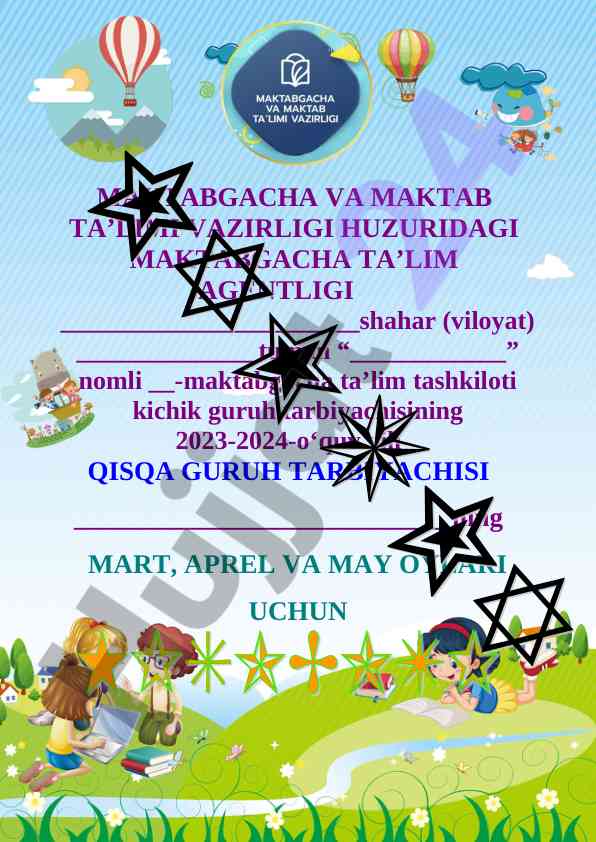 Maktabgacha ta'lim tashkiloti faoliyati hisoboti