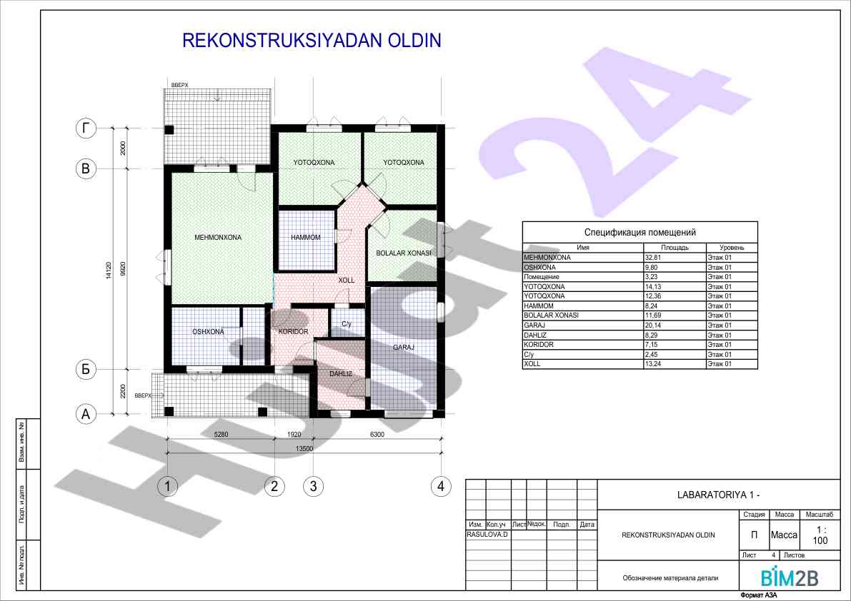 Rekonstruktsiya oldin me'moriy plankalarning ta'rifi