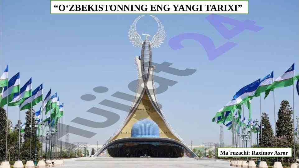 O'zbekistonning eng yangi tarixi asosiy adabiyotlar