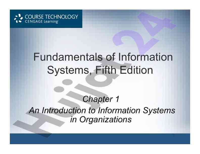 Introduction to information systems in organizations